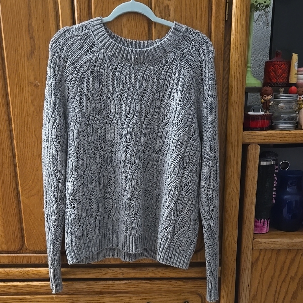 Lucky Brand NWT Gray Cable Knit Sweater